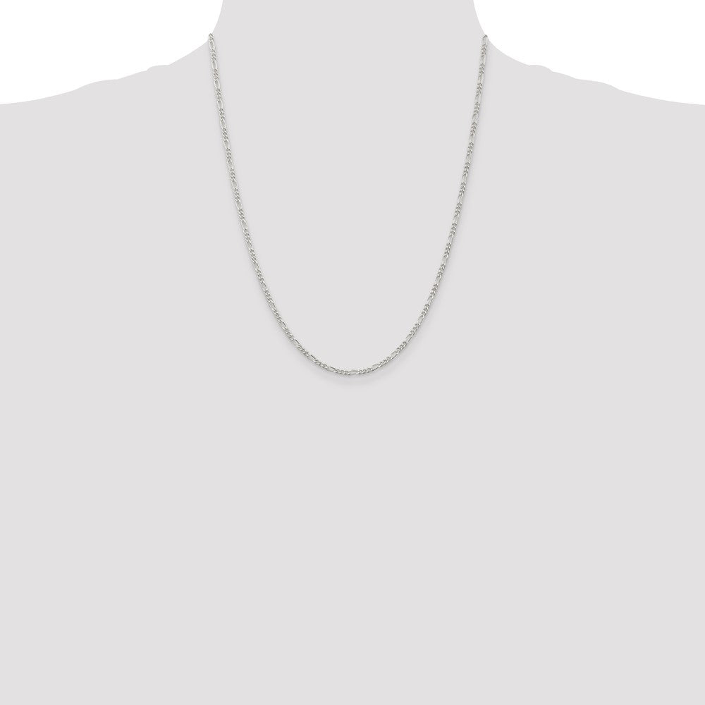 High-Quality 2.25mm Sterling Silver Figaro Chain - Stylish & Affordable Jewelry