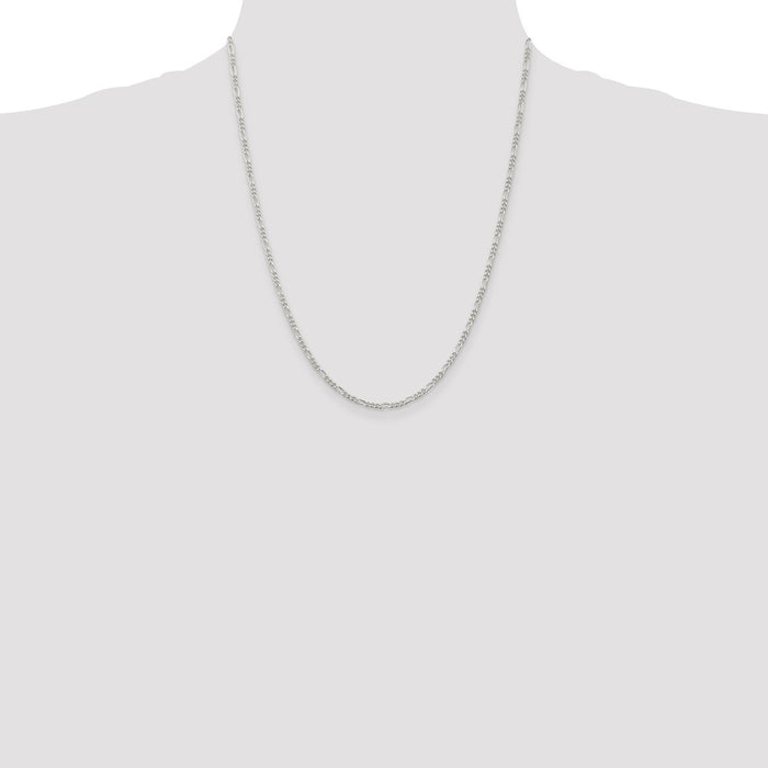 High-Quality 2.25mm Sterling Silver Figaro Chain - Stylish & Affordable Jewelry-4