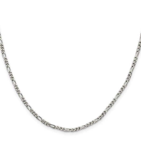 High-Quality 2.5mm Sterling Silver Figaro Chain | Stylish & Affordable Price