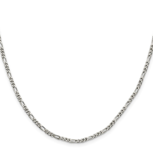 2.5mm Sterling Silver Figaro Chain