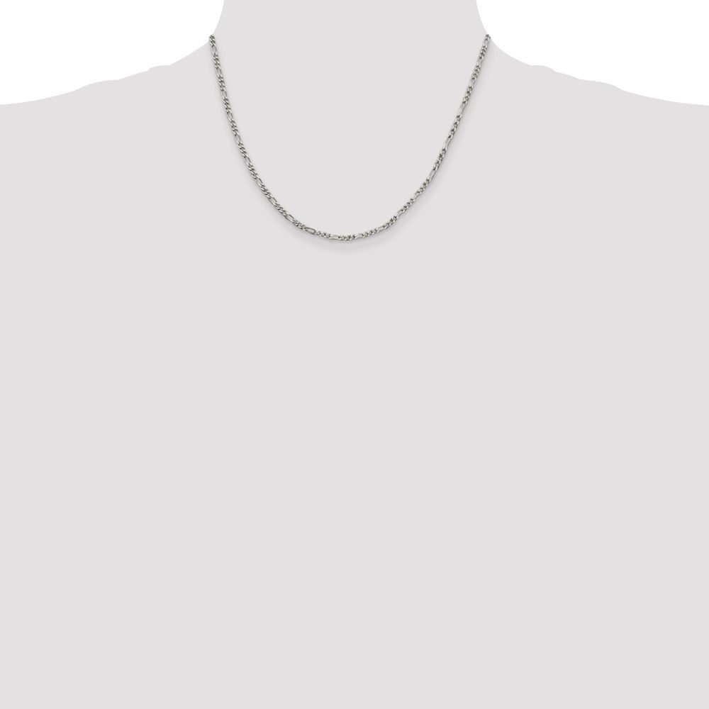 High-Quality 2.5mm Sterling Silver Figaro Chain - Stylish & Affordable Price!
