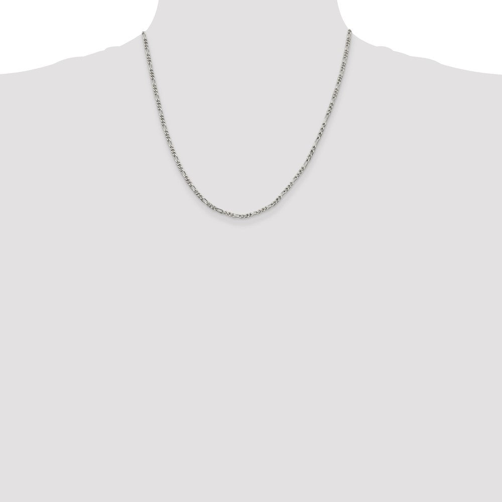 Buy Stylish 2.5mm Sterling Silver Figaro Chain | Affordable Luxury Jewelry