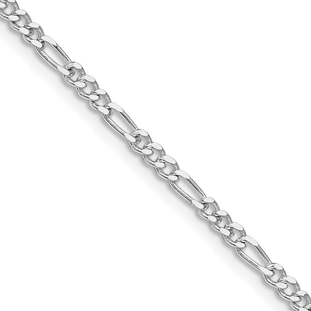 Buy Stylish Rhodium-Plated Sterling Silver Figaro Chain - 2.5mm, Affordable Price!