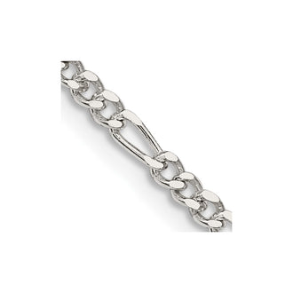 High-Quality 2.5mm Sterling Silver Figaro Chain | Stylish & Affordable Price