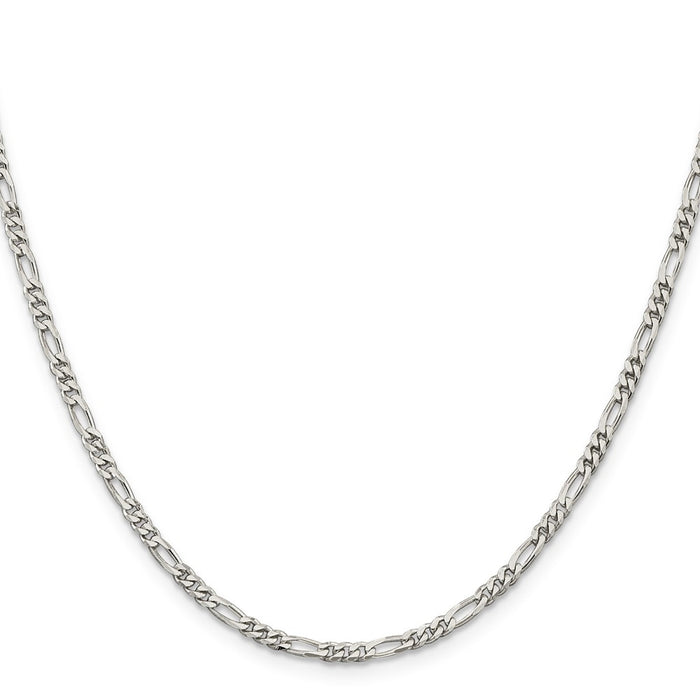 High-Quality 2.85mm Sterling Silver Figaro Chain - Stylish & Affordable Elegance-2