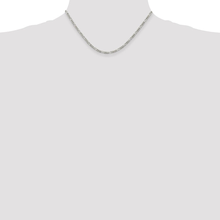 Buy Stylish 2.85mm Sterling Silver Figaro Chain - Affordable Luxury Jewelry-4