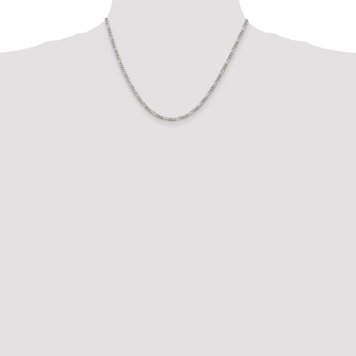 Buy 2.85mm Sterling Silver Figaro Chain | Stylish & Affordable Jewelry-4