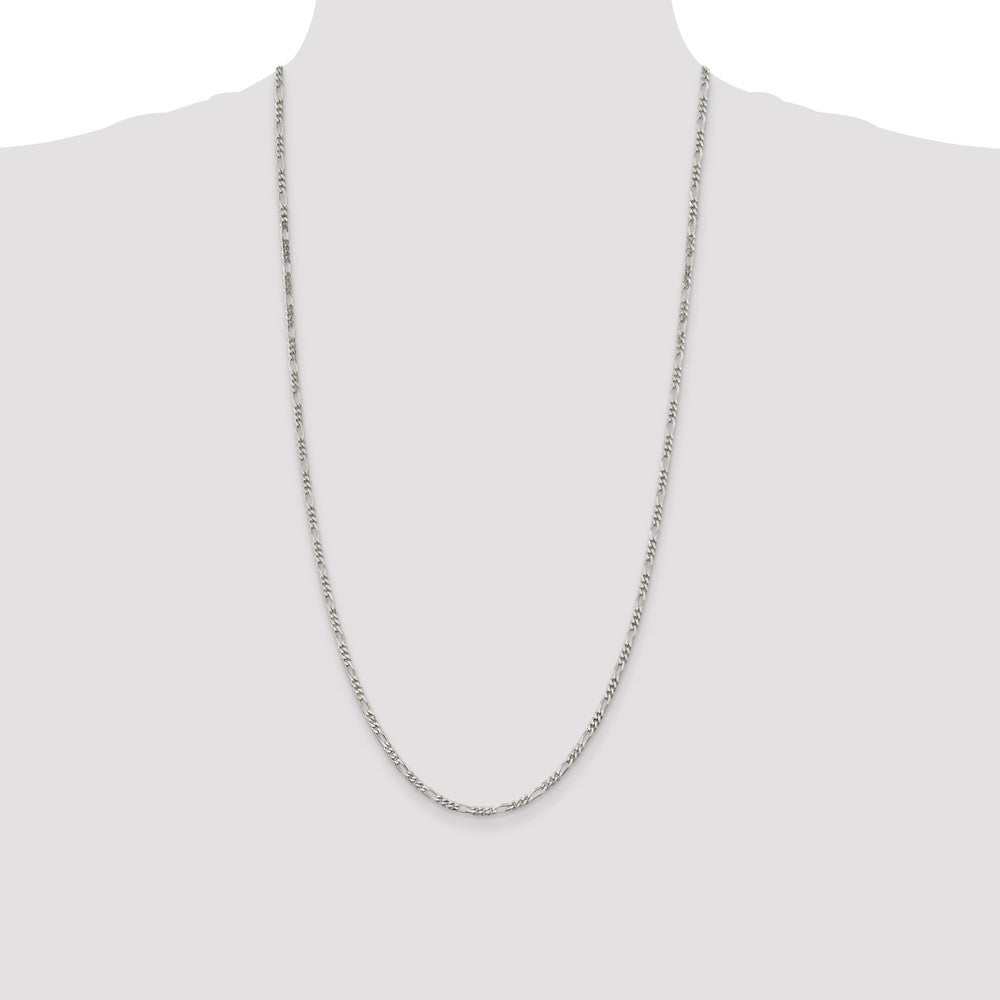 High-Quality 2.85mm Sterling Silver Figaro Chain - Stylish & Affordable Elegance