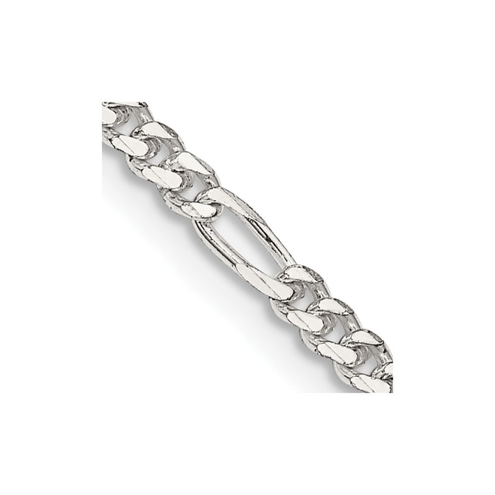 High-Quality 2.85mm Sterling Silver Figaro Chain - Stylish & Affordable Elegance-1