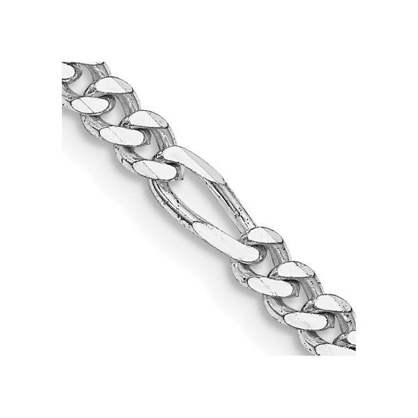 3.5mm Rhodium-Plated Sterling Silver Figaro Chain