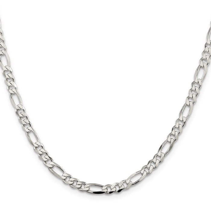 High-Quality 4.5mm Sterling Silver Figaro Chain - Stylish & Affordable Value-2