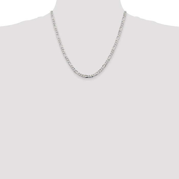 Buy 4.5mm Sterling Silver Figaro Chain - Stylish Design, Affordable Luxury!-4