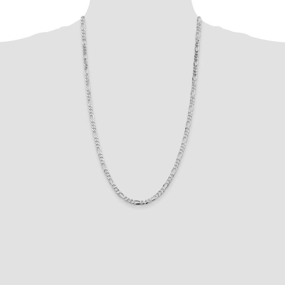Buy Stylish Rhodium-Plated Sterling Silver Figaro Chain - 4.5mm, Luxury Value