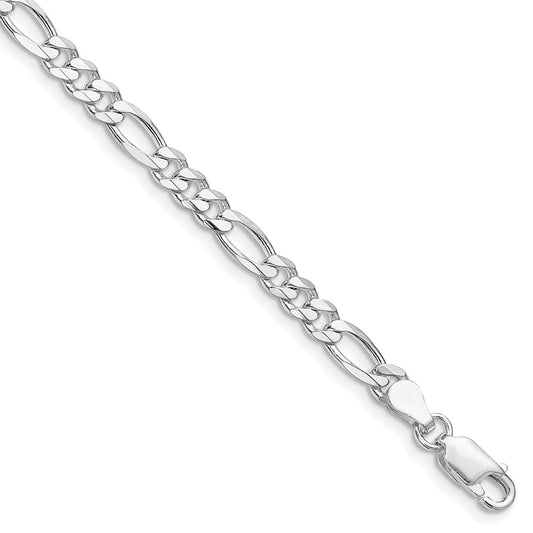 Buy Stylish Rhodium-Plated Sterling Silver 4.5mm Figaro Chain - Affordable Price!