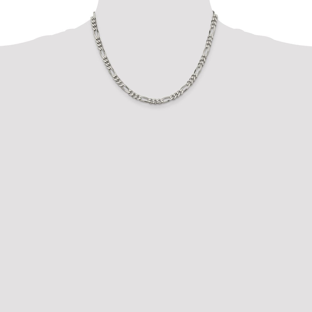 High-Quality 5.5mm Sterling Silver Figaro Chain | Stylish & Affordable Price!