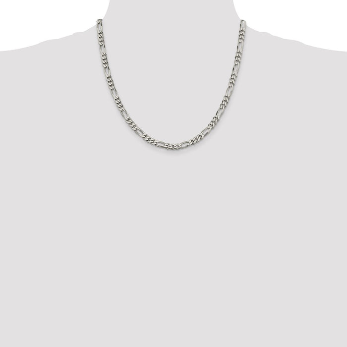 Buy 5.5mm Sterling Silver Figaro Chain - Stylish, High-Quality Jewelry-4