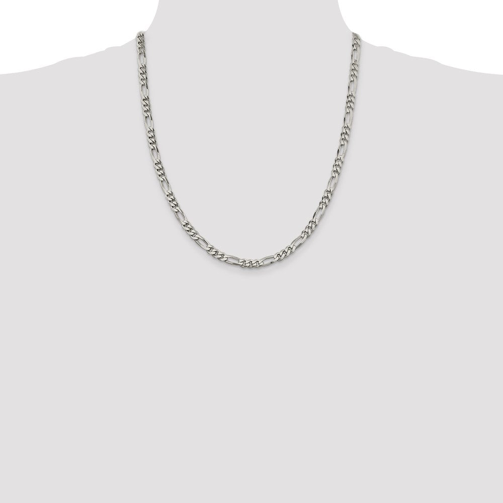 High-Quality 5.5mm Sterling Silver Figaro Chain - Stylish & Affordable Jewelry