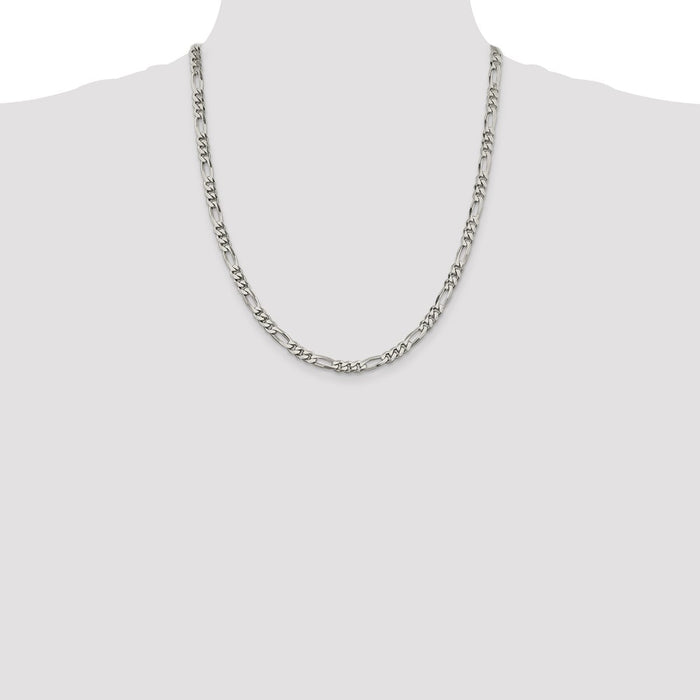 High-Quality 5.5mm Sterling Silver Figaro Chain - Stylish & Affordable Jewelry-4