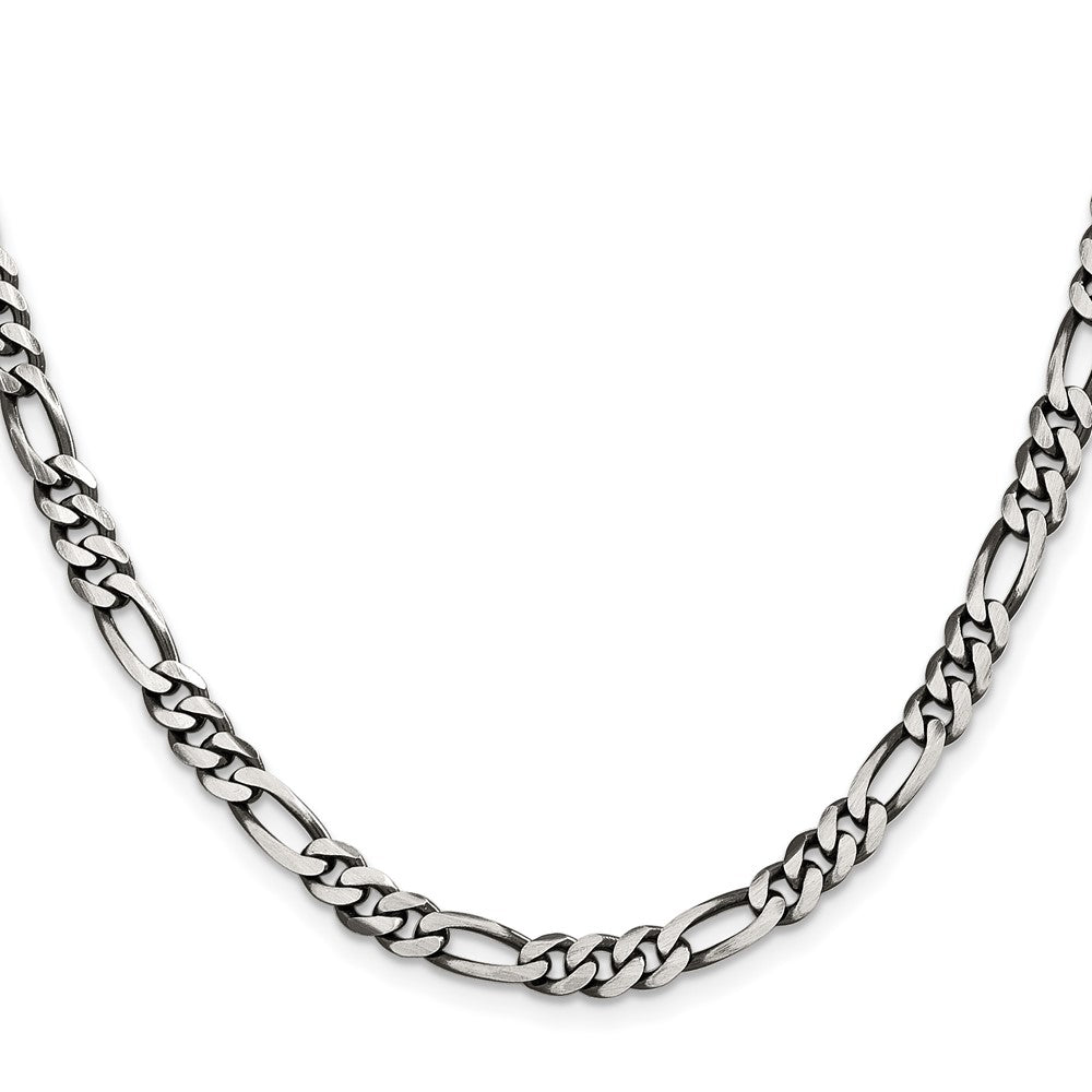 Buy Stylish Antiqued Sterling Silver 5.5mm Figaro Chain - Great Value!