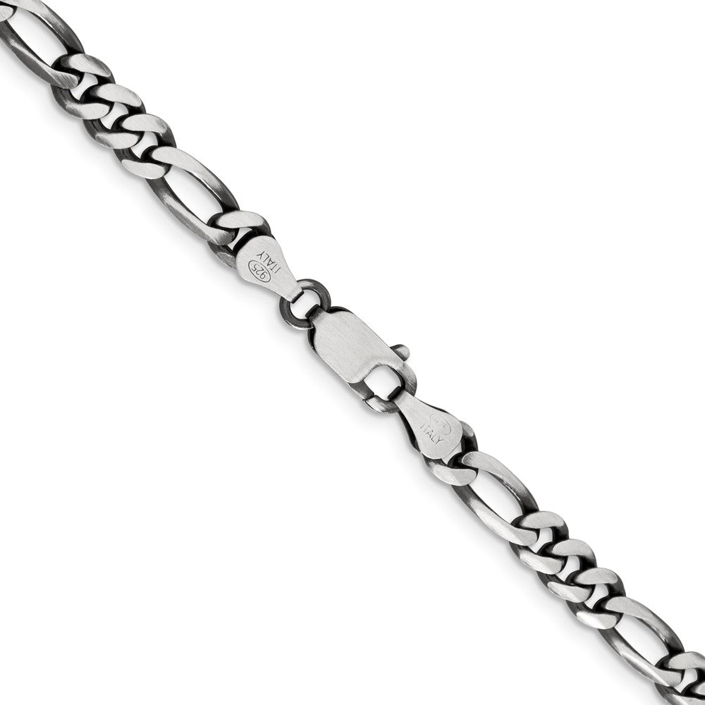 Buy Stylish Antiqued Sterling Silver 5.5mm Figaro Chain - Great Value!