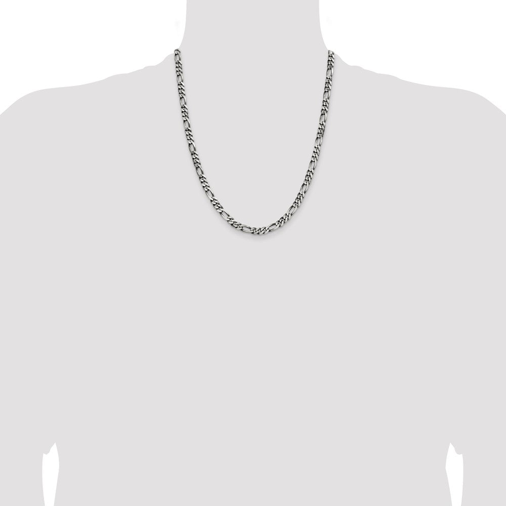 Buy Stylish Antiqued Sterling Silver 5.5mm Figaro Chain - Great Value!