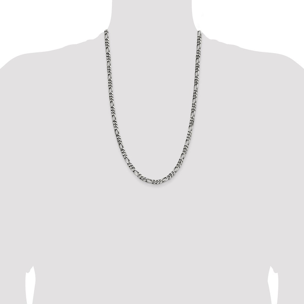 Exclusive Antiqued Sterling Silver 5.5mm Figaro Chain - Stylish Luxury Value!