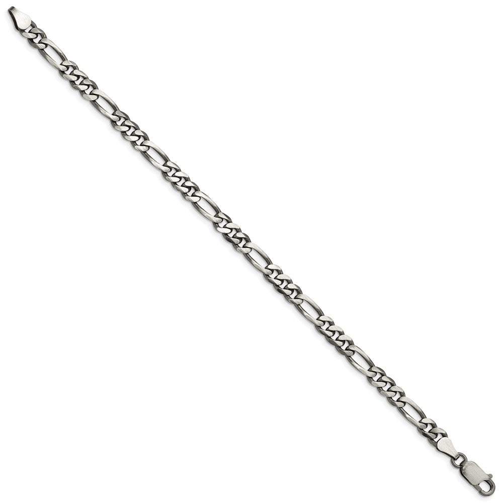 Exclusive Antiqued Sterling Silver Figaro Chain - 5.5mm, Stylish Value!