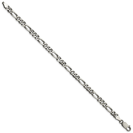 Exclusive Antiqued Sterling Silver Figaro Chain - 5.5mm, Stylish Value!