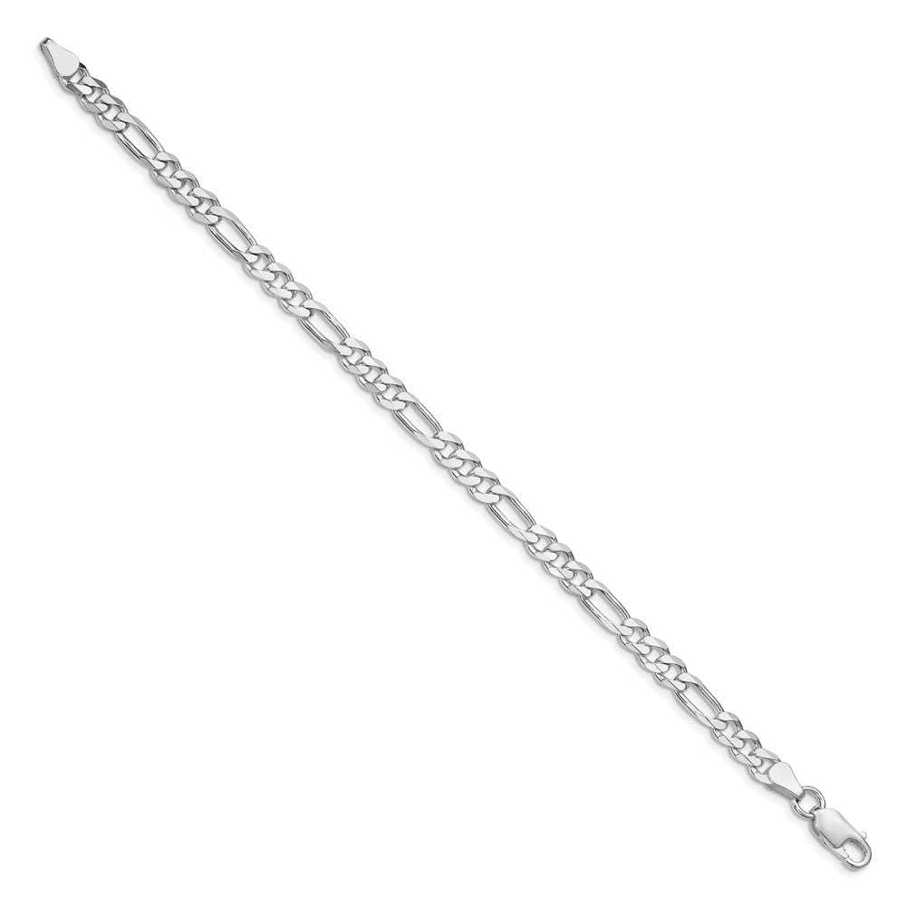 Buy Stylish Rhodium-Plated Sterling Silver Figaro Chain 5.25mm - Affordable Luxury