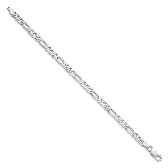 Buy Stylish Rhodium-Plated Sterling Silver Figaro Chain 5.25mm - Affordable Luxury-2