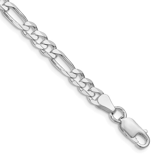 Exclusive Rhodium-Plated Sterling Silver 5.25mm Figaro Chain - Stylish Value!