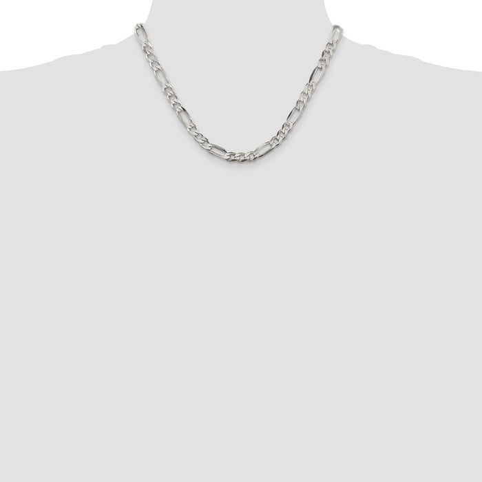 Buy Exclusive 6.75mm Sterling Silver Figaro Chain - Stylish & Affordable Choice!-4