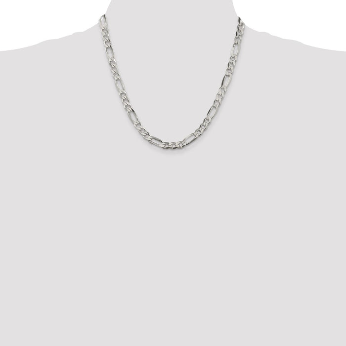 Buy Stylish 6.75mm Sterling Silver Figaro Link Chain - Affordable Luxury Jewelry-4