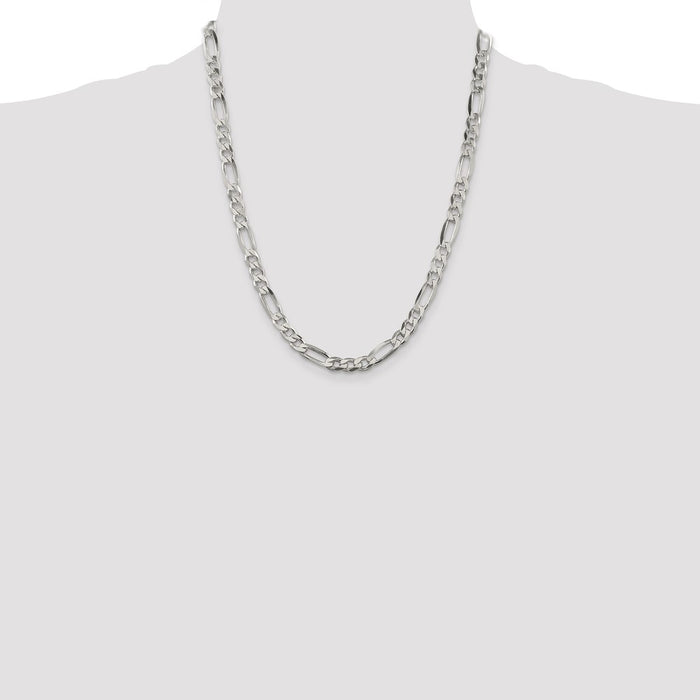 Buy Stylish 6.75mm Sterling Silver Figaro Link Chain - High-Quality Value-4