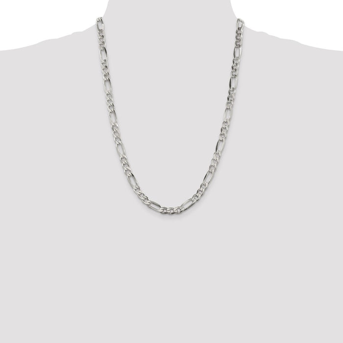 Buy Affordable Sterling Silver 6.75mm Figaro Link Chain | Stylish Design-4