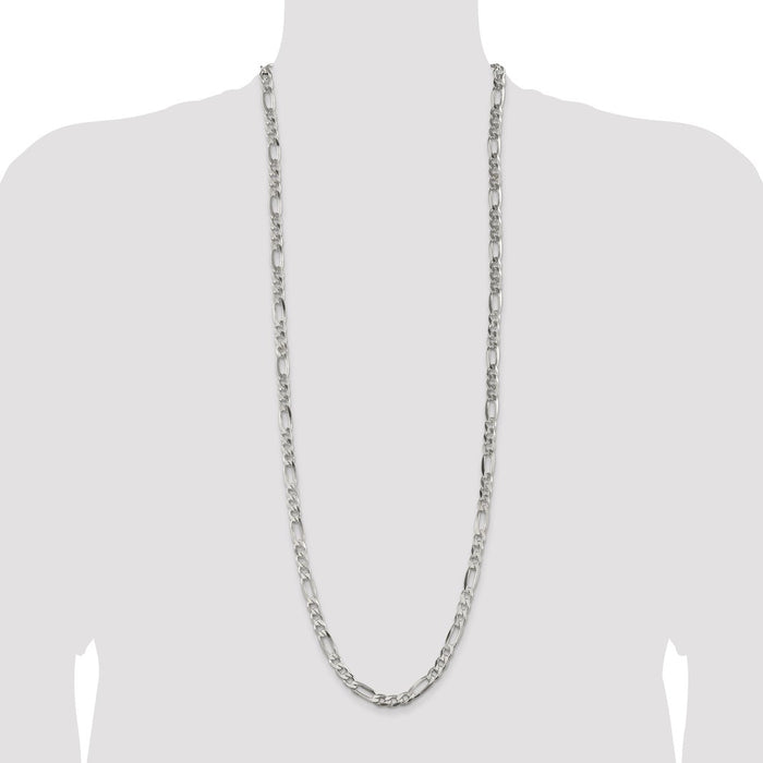 Buy Stylish 6.75mm Sterling Silver Figaro Link Chain - Affordable Luxury-4