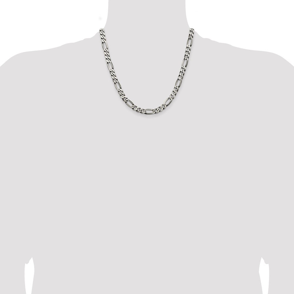 Buy Stylish Antiqued Sterling Silver 6.5mm Figaro Chain | Affordable Luxury