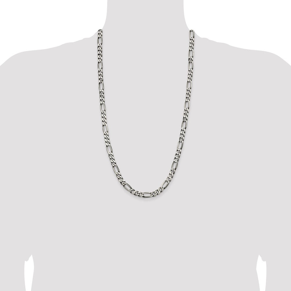 Buy Stylish Antiqued Sterling Silver Figaro Chain 6.5mm - Affordable Luxury!
