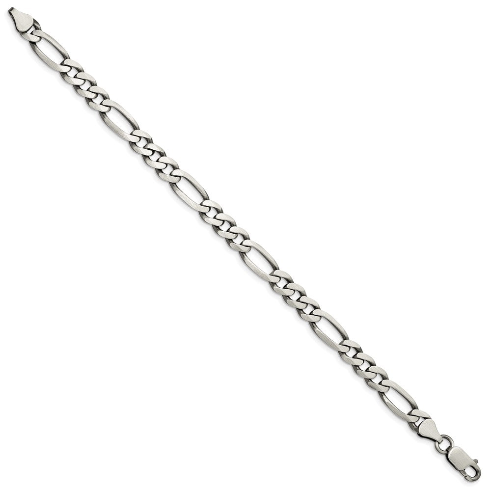 High-Quality Antiqued Sterling Silver 6.5mm Figaro Chain - Stylish Value!