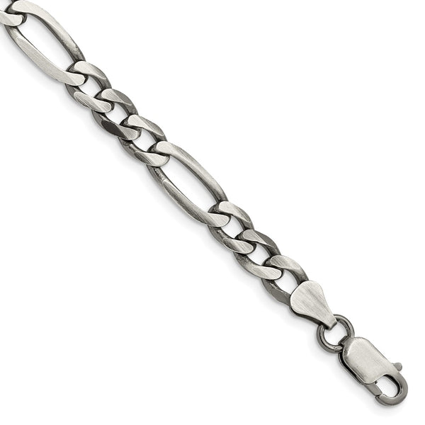 Antiqued Sterling Silver 6.5mm Figaro Chain - Style GR1-1030195