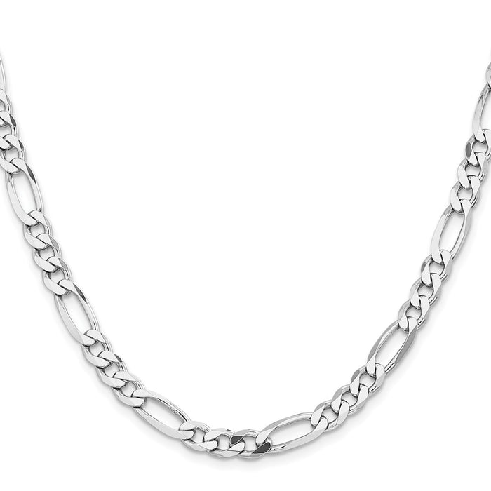 Exclusive Rhodium-Plated Sterling Silver 6.5mm Figaro Chain - Stylish Value-2
