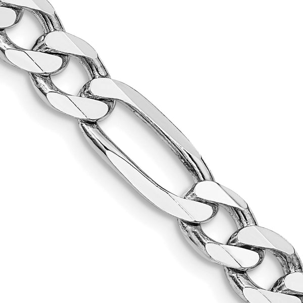 Rhodium-Plated Sterling Silver 6.5mm Figaro Chain - Style GR1-1032778