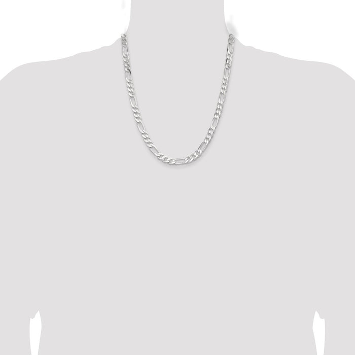 Buy Stylish 7.5mm Sterling Silver Figaro Chain - Exclusive Design for Value!-4
