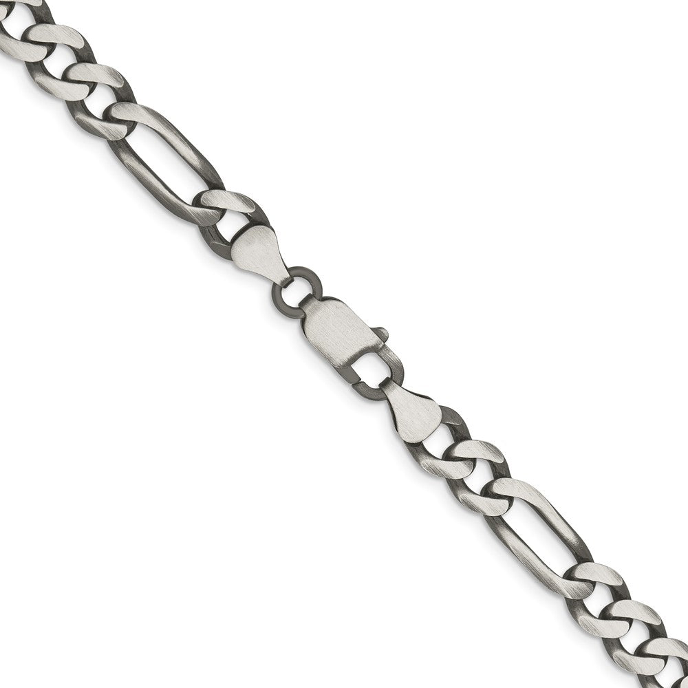 Buy Stylish Antiqued Sterling Silver 7.5mm Figaro Chain - Luxury Value!