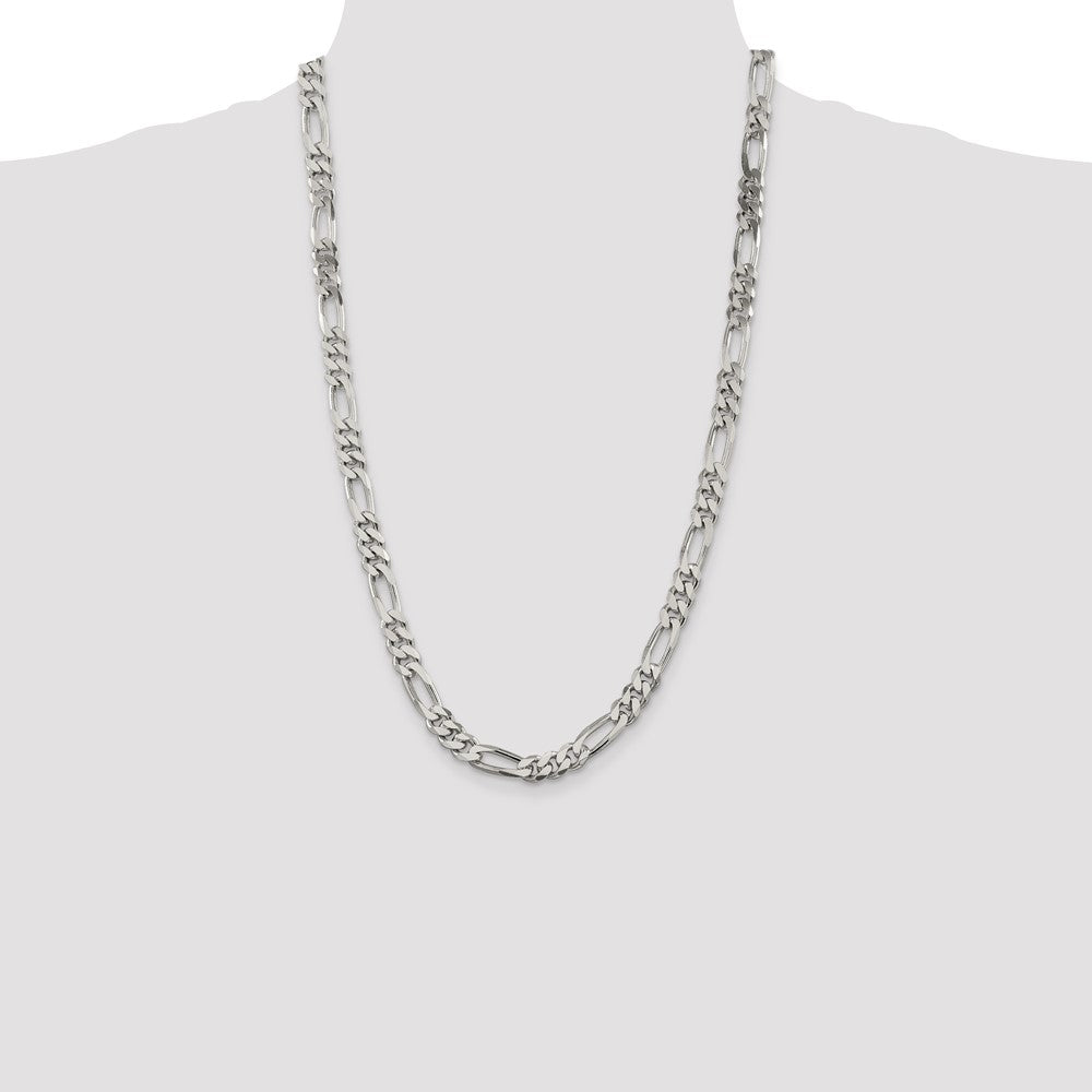 High-Quality 8mm Sterling Silver Figaro Chain - Stylish Value Accessory