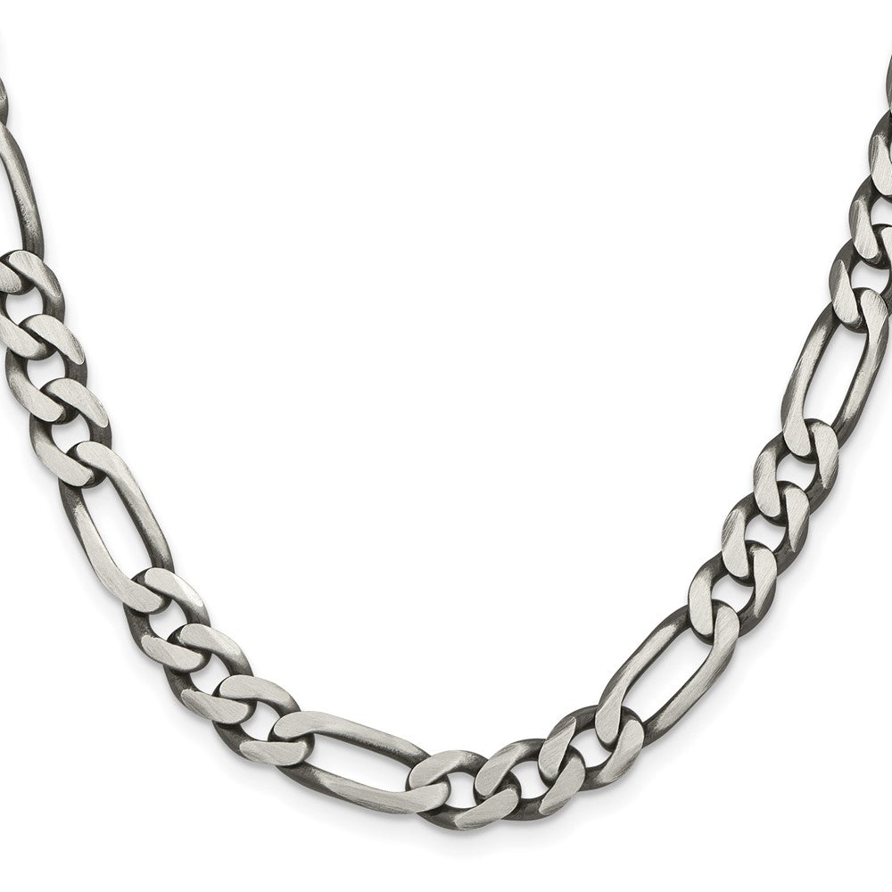 Buy Stylish Antiqued Sterling Silver 7.75mm Figaro Chain - Affordable Luxury!