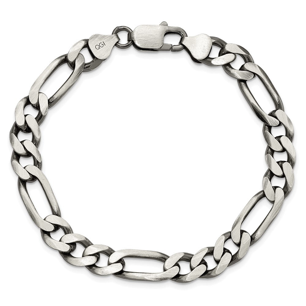 High-Quality Antiqued Sterling Silver 7.75mm Figaro Chain - Stylish Value