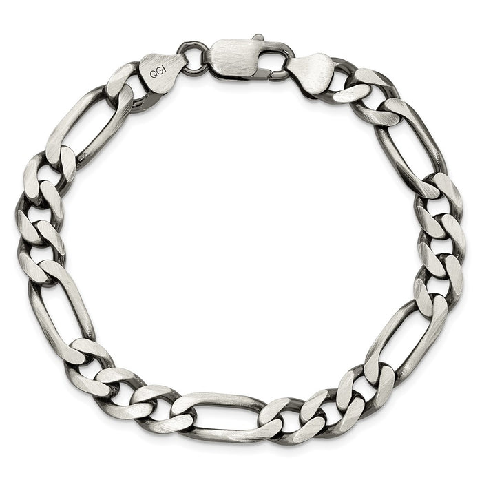 High-Quality Antiqued Sterling Silver 7.75mm Figaro Chain - Stylish Value-3