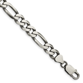 High-Quality Antiqued Sterling Silver 7.75mm Figaro Chain - Stylish Value!