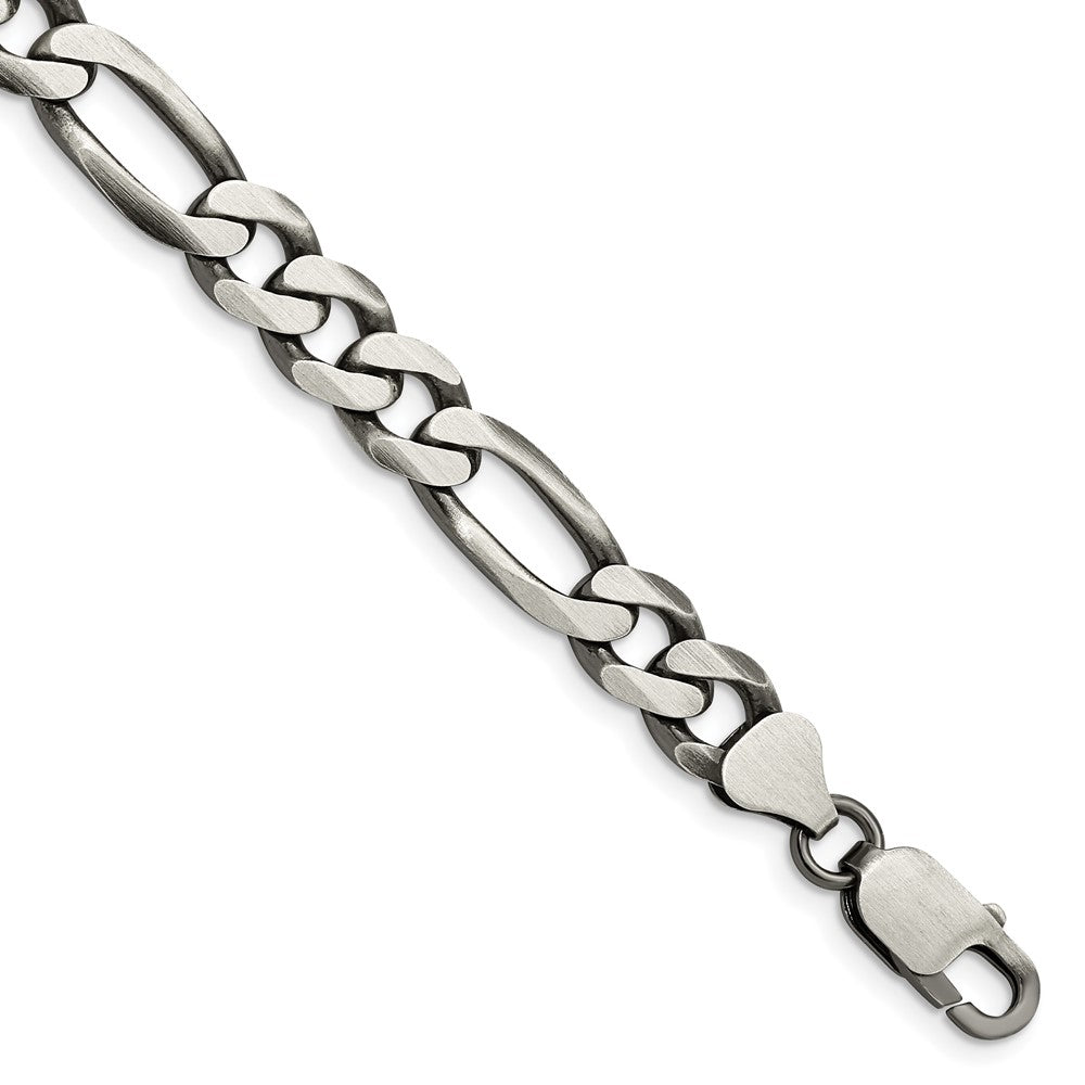 High-Quality Antiqued Sterling Silver 7.75mm Figaro Chain - Stylish Value